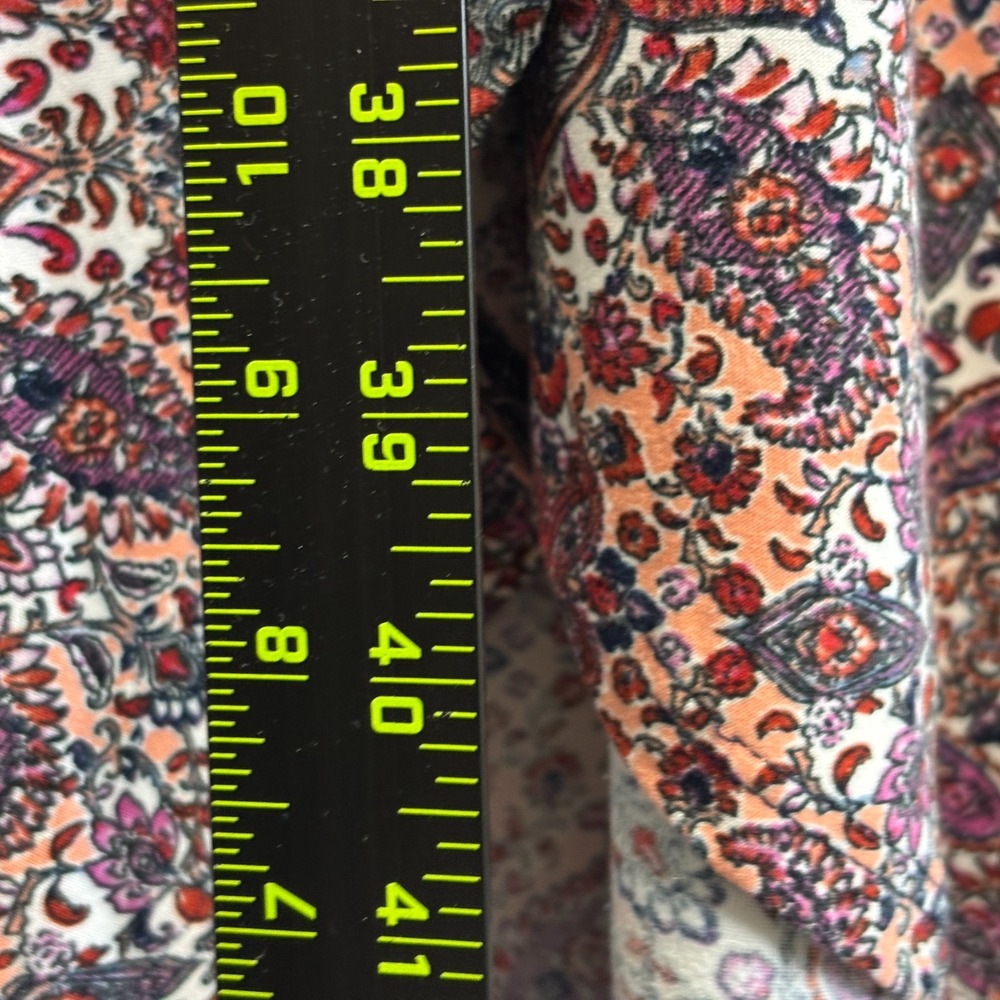Bobbie Brooks Womens Boho Faux Wrap Midi Dress Size L Paisley Floral Cottage - Picture 7 of 9